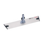 Der Vileda GmbH Professional Express Pro Mophalter - 40 cm | Packung (1 Stück) umfasst einen flachen Mopkopf mit hellgrauer rechteckiger Basis und zentralem Scharnieraufsatz, ideal für die professionelle Reinigung. Sein ergonomisches Trapezdesign wird durch leicht erhöhte Kanten und kleine dunkelgraue Pads an jeder Ecke aufgewertet.