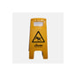 Le panneau d'avertissement « Risque de glissade » de Vileda GmbH montre un symbole de risque de glissade noir sur fond jaune et sert de signe important pour avertir des surfaces glissantes.