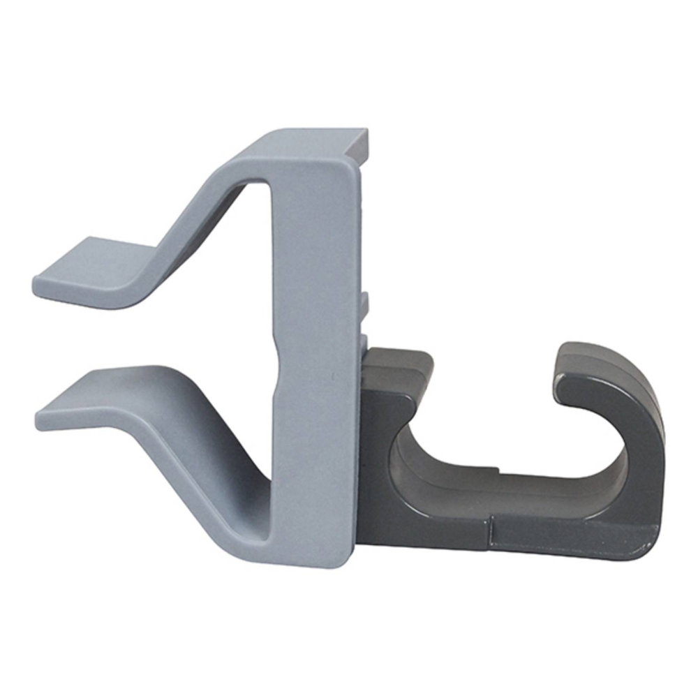 L'ensemble de support de manche Vileda (pack de 16, avec 1 connecteur à clip en plastique gris par paquet) de Vileda GmbH dispose de crochets opposés et courbés pour fixer des outils de nettoyage ou des accessoires.