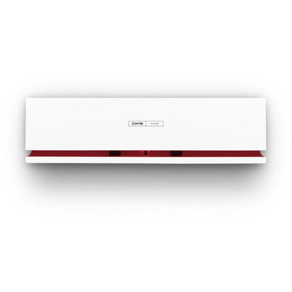 Un panneau avant blanc rectangulaire CWS pour le diffuseur de parfum Air Bar avec un design moderne, un accent rouge en bas et une étiquette "CWS Hygiene" au centre.