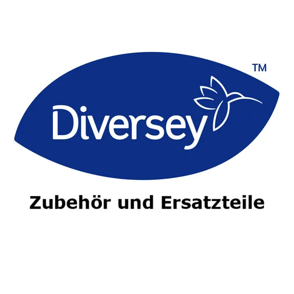 L'image montre le logo Diversey et en dessous, en lettres noires "Accessoires et pièces de rechange", et met en avant des solutions durables telles que le Swingo 2500/3500 recyclé de Diversey Deutschland GmbH & Co. OHG | Emballage (1 pièce).