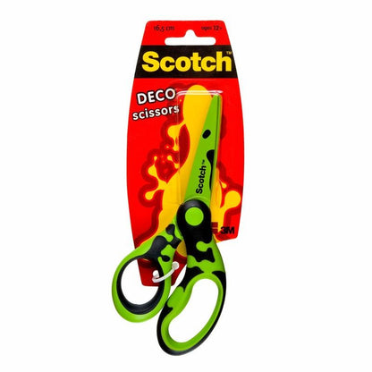 Les ciseaux Scotch™ DECO de 3M Deutschland GmbH (verts, bleus ou roses), 16,5 cm, sont disponibles à l'unité et sont idéaux comme ciseaux de bureau pour les utilisateurs à partir de 12 ans.