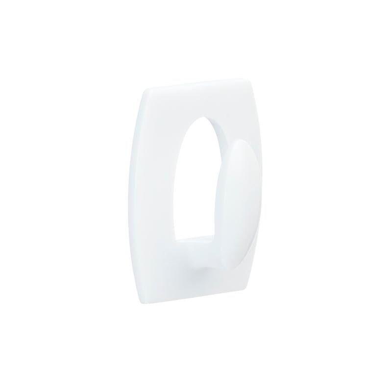 Le crochet mini Command™ 17006 de 3M Deutschland GmbH est un crochet en plastique blanc avec une base rectangulaire, monté sans perçage et amovible sans laisser de résidus. Idéal pour une fixation simple et douce.