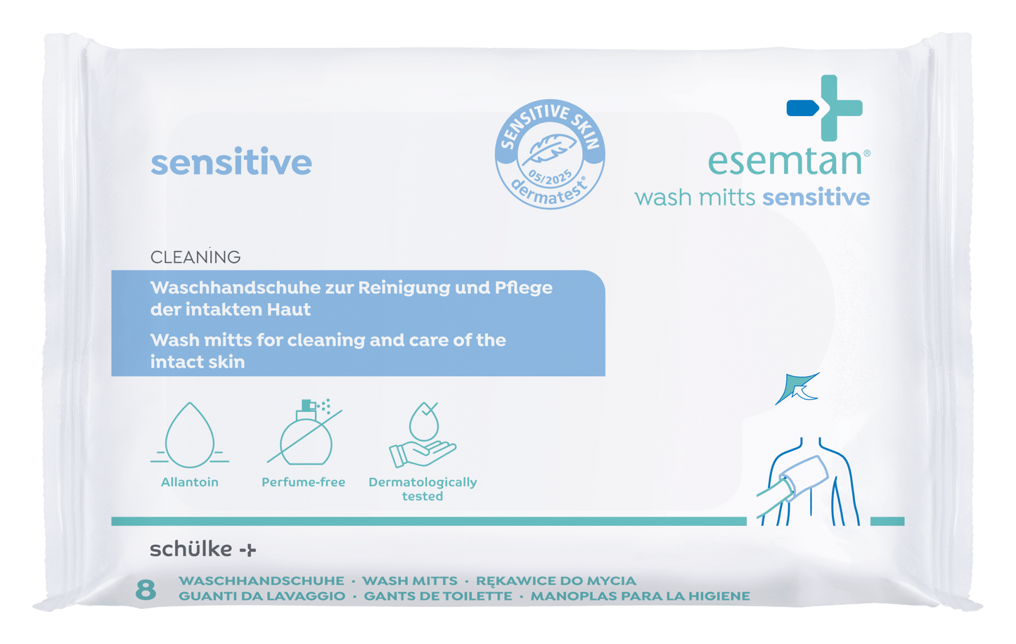 gants de toilette esemtan sensibles 8 ST SP | Paquet (8 pièces)