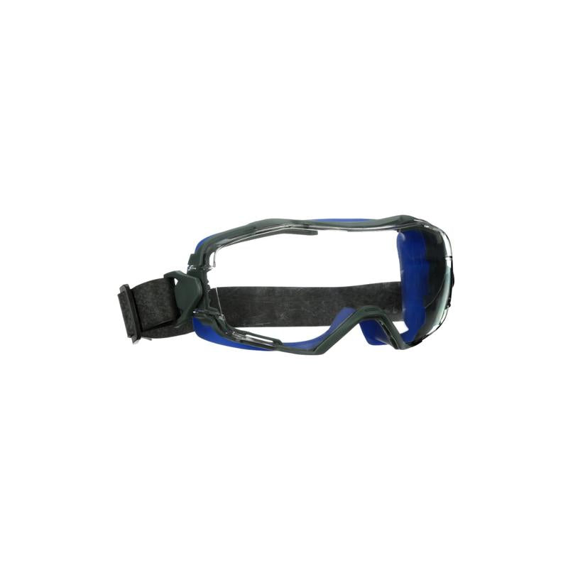 Lunettes de sécurité à vision complète 3M™ GoggleGear™ 6000, monture bleue, sangle en néoprène, revêtement antibuée/anti-rayures Scotchgard™ (K&N), lentilles transparentes, GG6001NSGAF-BLU-EU, 10 par paquet | Paquet (1 pièce)