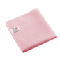 Chiffon en microfibre rouge plié « Vileda Professional r-MicroTuff Swift » avec une étiquette blanche cousue.