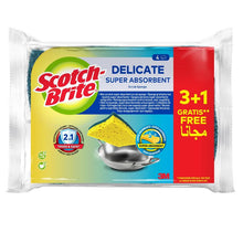 Scotch-Brite® Éponge de nettoyage délicate en fibres naturelles qui ne raye pas, 3 + 1 pcs. | Paquet (4 pièces)