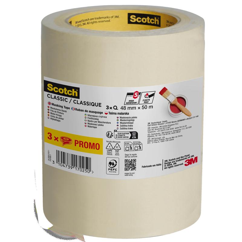 Ruban de masquage classique 3M™ Scotch® - Ruban adhésif de haute qualité
