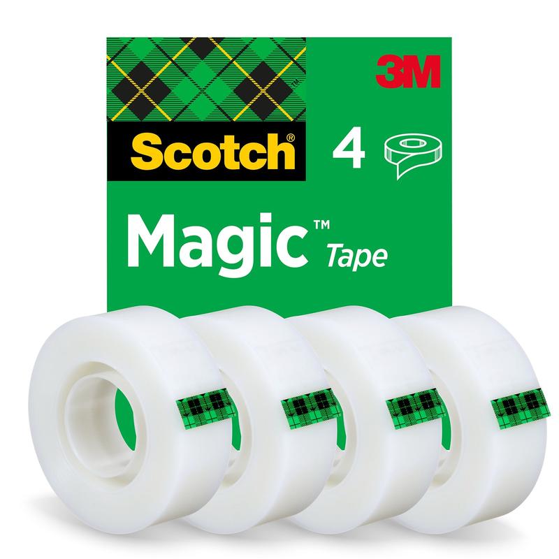 Ruban invisible Scotch® Magic™ 8-1933-4S, 19 mm x 33 m, 4 rouleaux/paquet | Paquet (4 rouleaux)