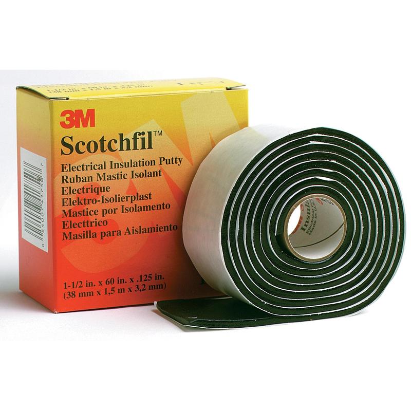 Ruban en caoutchouc butyle Scotchfil™ 3MMC, auto-fusionnant, noir, 38 mm x 1,5 m, 3 mm | Paquet (1 rouleau)