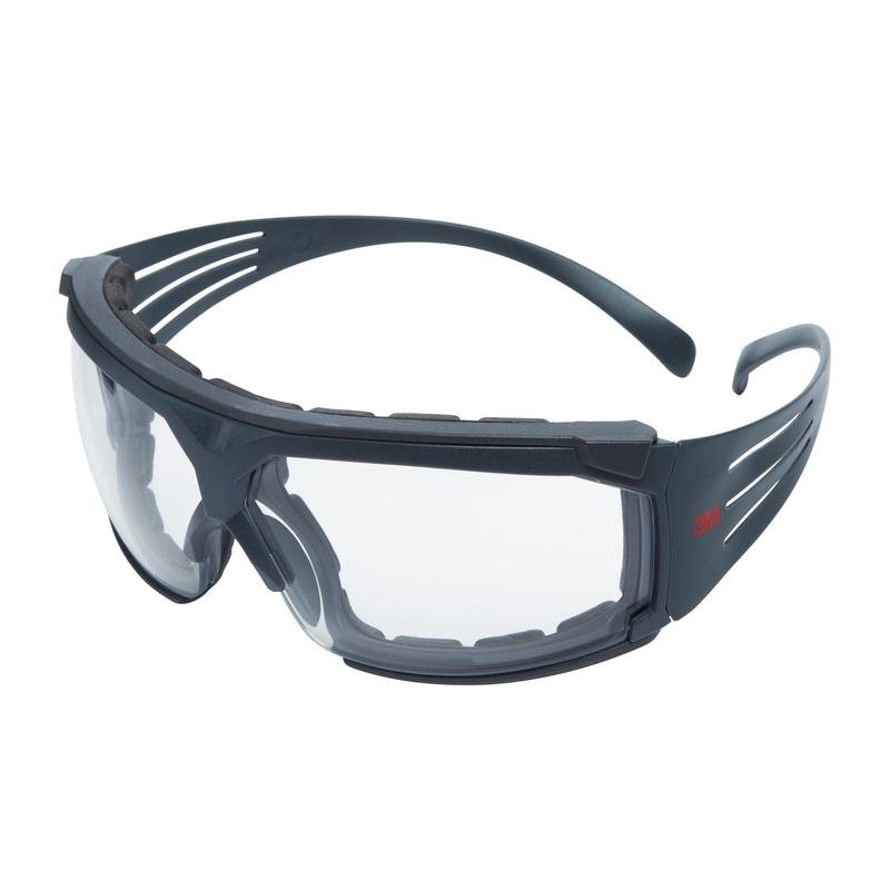 Lunettes de sécurité 3M™ SecureFit™ 600, branches grises, monture en mousse, revêtement antibuée/anti-rayures Scotchgard™ (K&N), verres transparents, SF601SGAF/FI-EU | Paquet (1 pièce)