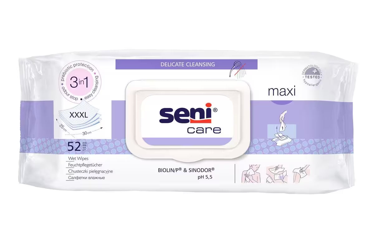 Seni Care Maxi lingettes humides | Paquet (52 pièces)