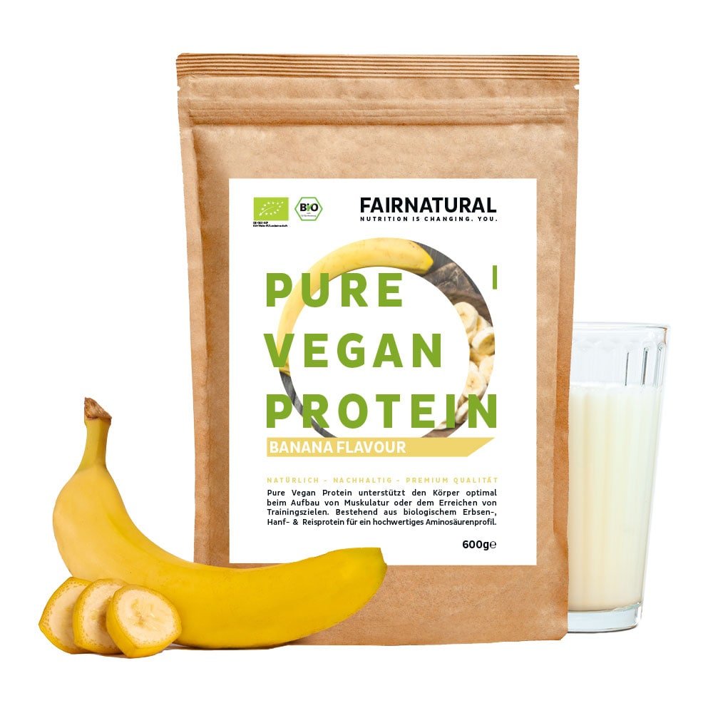 Banane en poudre protéinée vegan bio sans soja