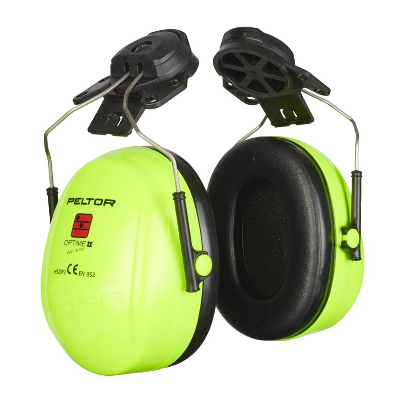 Cache-oreilles 3M™ PELTOR™ Optime™ II, couleur haute visibilité, support pour casque, H520P3E-467-GB | Paquet (1 pièce)